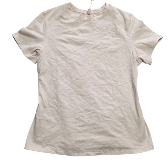 SKIMS COTTON JERSEY T SHIRT TOP Short Sleeves Barely Pink Medium NWT - Picture 2 of 5